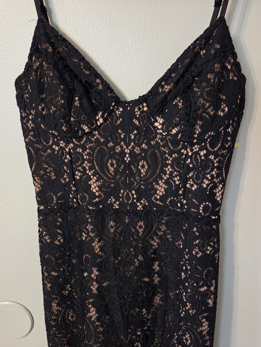 For Love & Lemons Womens Black Lace Corsette Slip Mini Retro Dress Sz XS - Picture 5 of 12
